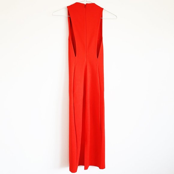 Babaton Sexy Bright Red Bodycon Midi Dress BNWT - Picture 7 of 15